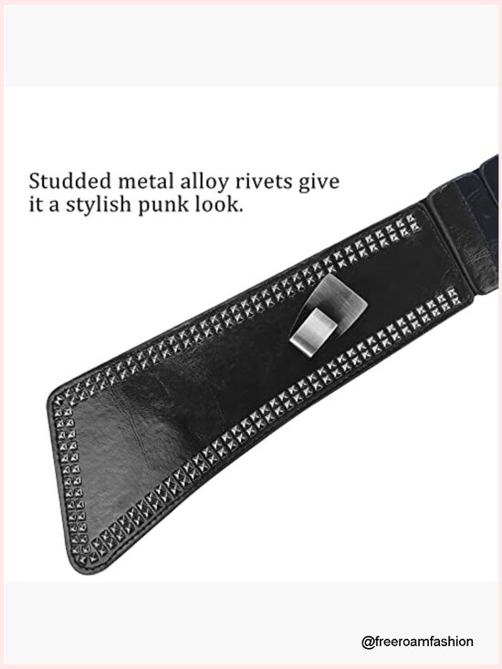 Elastic Wide Punk Chunky Waistband Studded Belt for Dresses main image 4